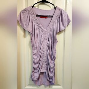 EUC Elle Lavender Crochet Blouse